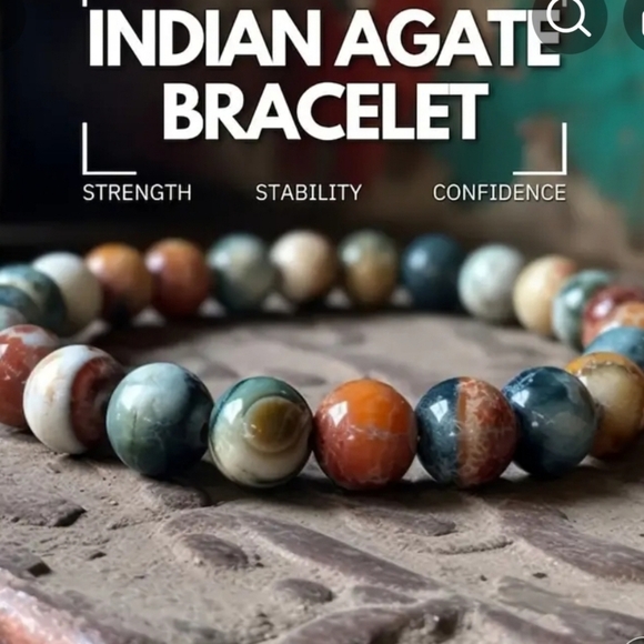 Indian Agate Beaded Layering Bracelets - Picture 2 of 6